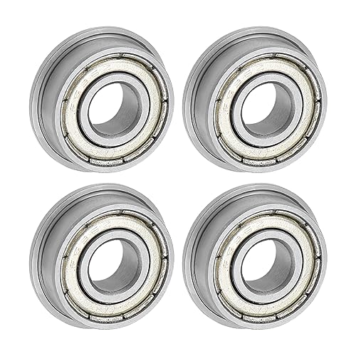 uxcell F696ZZ Flanged Ball Bearing 6x15x5mm Double Shielded Chrome Steel Flange Bearings, 4pcs - size: 6x15x5mm