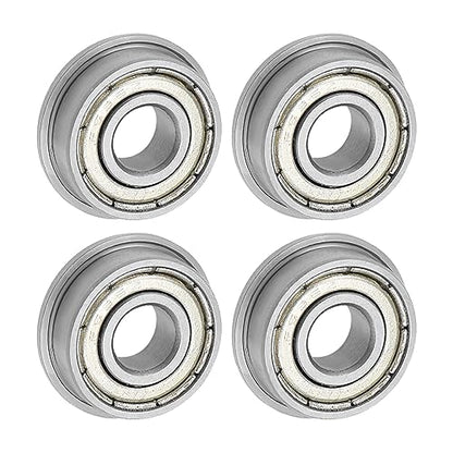 uxcell F696ZZ Flanged Ball Bearing 6x15x5mm Double Shielded Chrome Steel Flange Bearings, 4pcs - size: 6x15x5mm