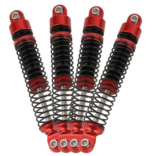 53mm 59mm 66mm 78mm Aluminum Long Threaded Shocks Absorbers Oil Damper for 1/18 RC Crawler TRX4M TRX-4M KUpgrade Parts (66mm-red) - color: 66mm-red
