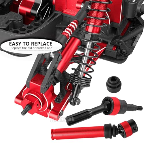 RC Upgrades Part for 1/10 Granite 3S/Senton 3S & Mega550,Aluminum Shock,Links,Suspension A-Arm,Caster Block,Steering Blocks,Stub Axle Carriers,Driveshaft CVD Axles w/Hex,Red - color: Red - (Upgrades)