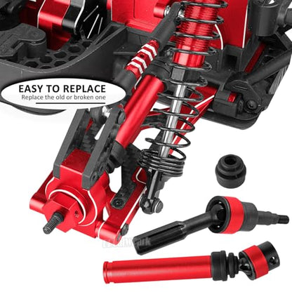 RC Upgrades Part for 1/10 Granite 3S/Senton 3S & Mega550,Aluminum Shock,Links,Suspension A-Arm,Caster Block,Steering Blocks,Stub Axle Carriers,Driveshaft CVD Axles w/Hex,Red - color: Red - (Upgrades)