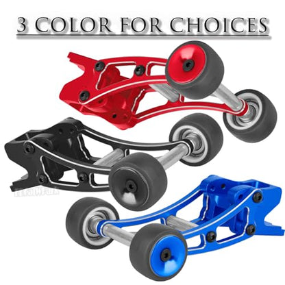 Aluminum Adjustable Wheelie Bar Set Upgrades Part for 1/14 MJX 14209 14210 H14BM High Speed RC Car,RC Adjustable Front Stand Up Wheel Hops Up,Red - color: Red - (Wheelie Bar)