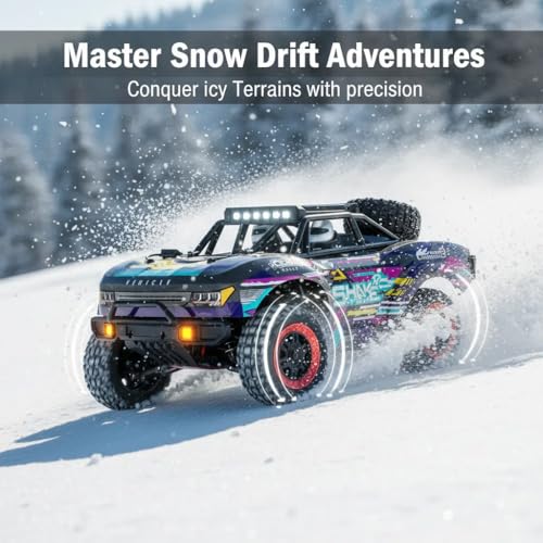 1/16 Hobby RC Race Truck, 30 MPH High Speed Remote Control 4WD Car, All Terrain Rock Crawler Truck for Boys 4X4 Off-Road Racing Car with 2 Batteries