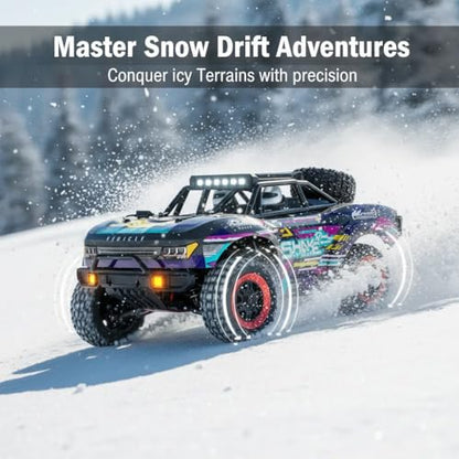 1/16 Hobby RC Race Truck, 30 MPH High Speed Remote Control 4WD Car, All Terrain Rock Crawler Truck for Boys 4X4 Off-Road Racing Car with 2 Batteries