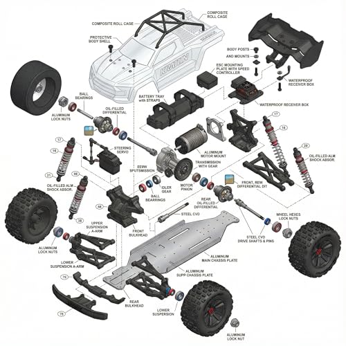 Bearing Kit Compatible with Arrma Kraton 6s BLX RC Ball Bearing Arrma Talion/Kraton/Typhon/Senton (Pack of 22pcs)