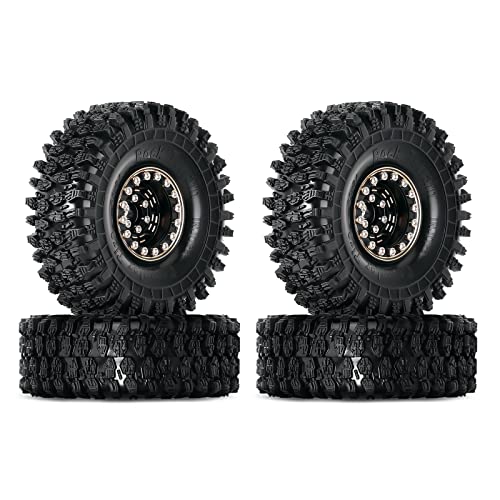 INJORA 1.0 Brass Beadlock Wheel and Tires for 1/18 TRX4M 1/24 SCX24 FCX24