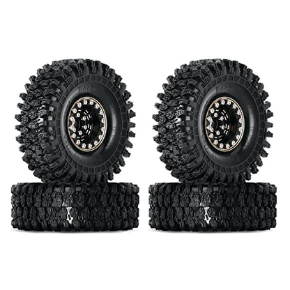 INJORA 1.0 Brass Beadlock Wheel and Tires for 1/18 TRX4M 1/24 SCX24 FCX24