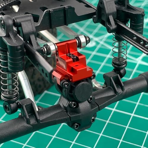 1/24th Adjustable Rear Link Mount Aluminum Link Bracket for Axial SCX24 1:24 RC Model Crawler Car Upgrade Parts (Red) - color: Red
