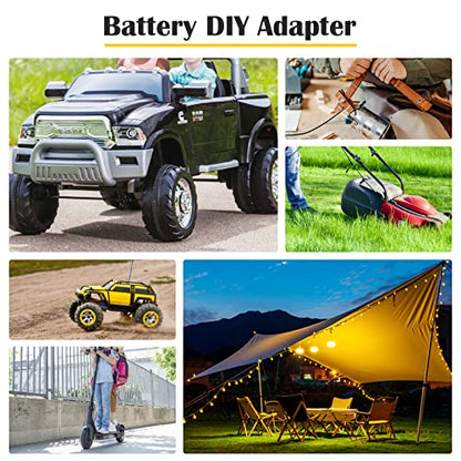 2 Packs Power Wheel Adapter for Dewalt 20V Battery Adapter Power Wheel Battery Converter Kit with Fuses & Wire Terminals, 12AWG Wire, Power Connector for DIY Rc Car Toys, Robotics and Rc Truck