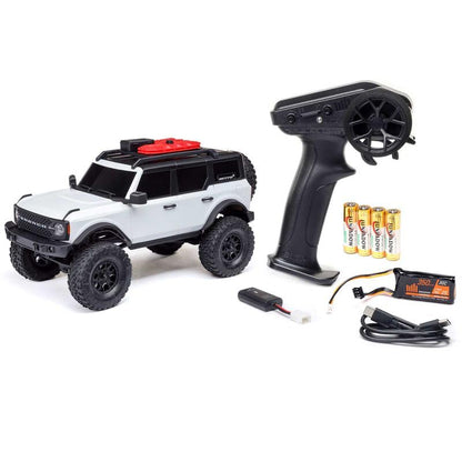 Axial 1/24 SCX24 F Bronco 4X4 RTR Brushed Rock Crawler (Battery & Charger Included) - Remote Control Car, RC Cars, RC Rock Crawler 4WD RTR 1/24 Scale for Adult (White (AXI00006V2T4)) - color: White (Axi00006v2t4)