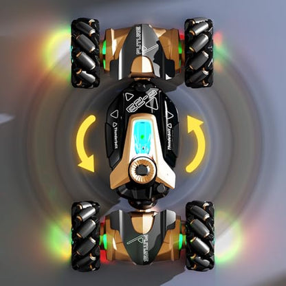 RC Stunt Car with Lights & Music for Kids, 2.4GHz Remote Control Car, 360° Rotation Off-Road Toy Car, Christmas Holiday Toys for Teens