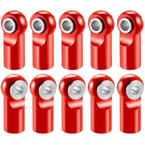 MORLORDY 10Pcs M2.5 Tie Rod End Ball Joint Link Ball Head Holder for RC Car Truck Upgrade Part (Red) - color: Red