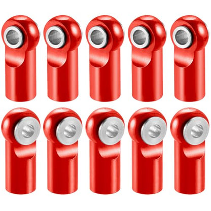 MORLORDY 10Pcs M2.5 Tie Rod End Ball Joint Link Ball Head Holder for RC Car Truck Upgrade Part (Red) - color: Red