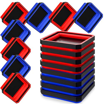 Huwena 8 Pcs Collapsible Magnetic Parts Tray Set Foldable Tool Trays Square Double-sided Magnetic Parts Bowl for Screw Bolts Nuts Washers Pins Mechanic Tool Gifts for Men (Red and Blue) - color: Red and Blue