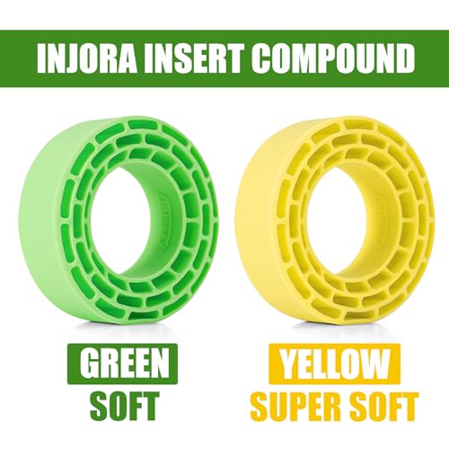 INJORA Silicone Rubber Inserts for 68-72mm 1.3" Tires, 4pcs (Green) - color: Green