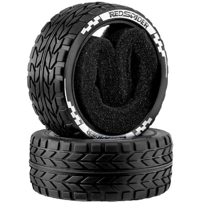1/10 RC On Road Tires OD 2.55'' and Aluminium Street Wheels 4PCS 12mm Hex Touring Tyres for 1:10 Rally Racing Drift Car Tamiya TT01 TT02 XV01 HPI KYOSHO HSP PTG2 Traxxas TA06 A959 (Black) - color: Black