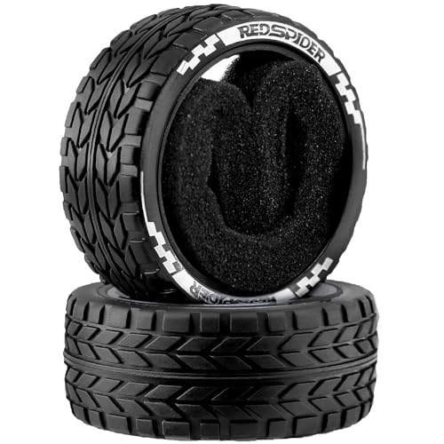 1/10 RC On Road Tires OD 2.55'' and Aluminium Street Wheels 4PCS 12mm Hex Touring Tyres for 1:10 Rally Racing Drift Car Tamiya TT01 TT02 XV01 HPI KYOSHO HSP PTG2 Traxxas TA06 A959 (Black) - color: Black
