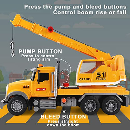 Dwi Dowellin Toys for 3 Years Old Boys Girls Kids,Construction Toy Crane Truck with Lights and Sounds - style: crane tuck