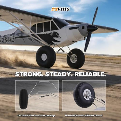 Fms RC Airplane Piper PA-18 Super Cub 1300MM (52") – Remote Control Airplane for Adults & Beginners, 6-Channel RTF with Reflex V3 Stabilization System, Included Transmitter, Receiver & Charger