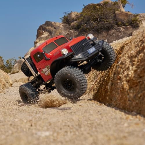 FMS Rochobby 1/10 Atlas Ready Set RC Crawler RC Truck 4X4 with Lighting, 2.4GHz Radio,Ball Bearing, Metal-Gear Full,4 Link Suspension,Rapid Separation Car Body for Adult (Orange) - color: 1/10 Red