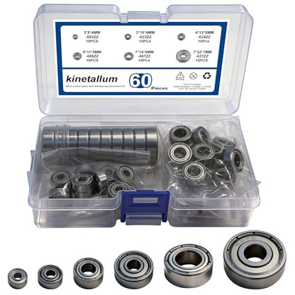 60PCS 6 Sizes Deep Groove Ball Bearings Assortment 693ZZ 623ZZ 624ZZ 685ZZ 687ZZ 627ZZ Steel Ball Bearing Miniature Bearings Double Shielded Bearings Pre-Lubricated for 3D Printers - size: 693ZZ 623ZZ 624ZZ 685ZZ 687ZZ 627ZZ