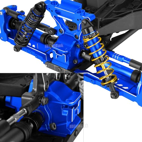 Aluminium Transmission Gearbox Upgrades Part for 1/10 Slash/Rustler/Stampede/Jato VXL 4X4 4WD,XO-1,RC Front Rear Gearbox & 37T Differential Gear,Replace #6880#6881,Navy Blue - color: Navy Blue - (Upgrades)
