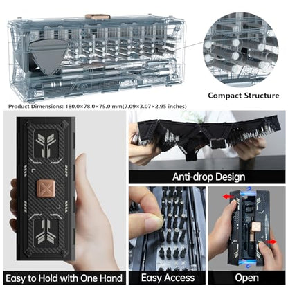 Precision Ratchet Screwdriver Set with Case, JAKEMY 180 in 1 Computer Screwdriver Tool, Compact Tool Set, Screwdriver Repair Kit for Laptop, iPhone, MacBook, PS5, Xbox, RC, Watch, Jewelry, Eyeglasses - color: Fo169 Ratchet Screwdriver Set