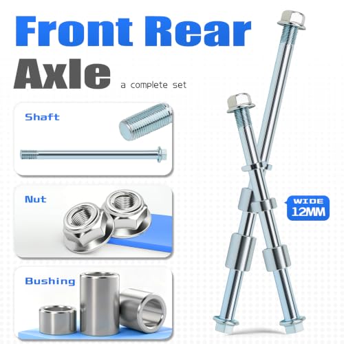 Mokuo 12mm 180mm Front Rear Axle with Bushing 5mm 10mm 20mm Fit for Pit Dirt Bike Moped Scooter QUAD ATV Mini Bike Parts - size: 12-180