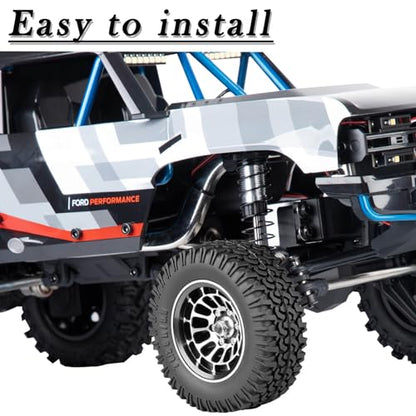 1.55 RC Tires for 1/10 D90 TF2 Tamiya CC01 CC02 LC70 LC80 RC Crawler Car.Aluminium RC Truck Tires Highway Tires 1.55" RC Wheels and Tires 1.55 Beadlock Wheel Rim RC Tires,Black - color: Black/4pcs