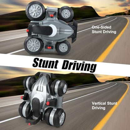 Remote Control Stunt Car for Kids, Toy Cars Gifts for Boys 6 Years Old Up | 360° Rotation, Side Wheel Drive Standing Drive, Rechargeable 4WD Drift RC LED Lights