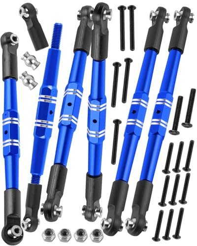 RC Turnbuckles Camber Links Upgrades Part for 1/10 Outcast/Kraton 4x4 4S V2 BLX,Alloy Aluminium Links Steering Linkage Turnbuckles Tie Rods Linkage Set,Navy Blue - color: Navy Blue(1set)