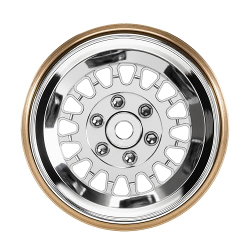 INJORA ModuWheel 1.0" Aluminum Beadlock Wheels Negative Offset -4.4mm for TRX4M SCX24 1/18 1/24 RC Crawlers(Silver) - color: Silver