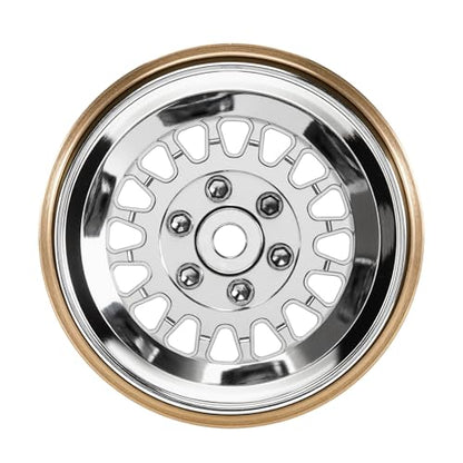 INJORA ModuWheel 1.0" Aluminum Beadlock Wheels Negative Offset -4.4mm for TRX4M SCX24 1/18 1/24 RC Crawlers(Silver) - color: Silver