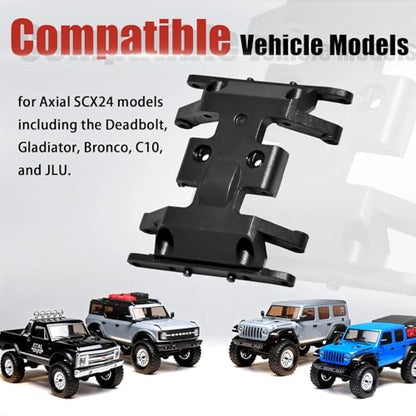 Plastic SCX24 Skid Plate Chassis Accessories, Protective Plate Center Gearbox Mount for Axial SCX24 Deadbolt C10 JLU Gladiator Bronco 1/24 RC Upgrade Parts