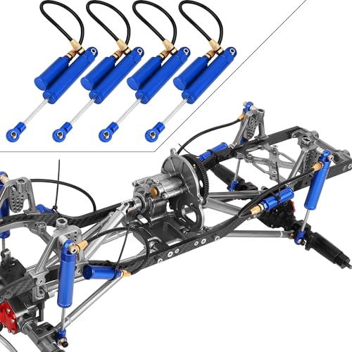 Desert Lizard Piggyback Internal Spring RC Shock Absorber Damper for 1/10 RC Crawler Axial SCX10 90046 AXI231017 D90 TRX4 TRX6 Metal Upgrade,100mm (blue) - color: blue