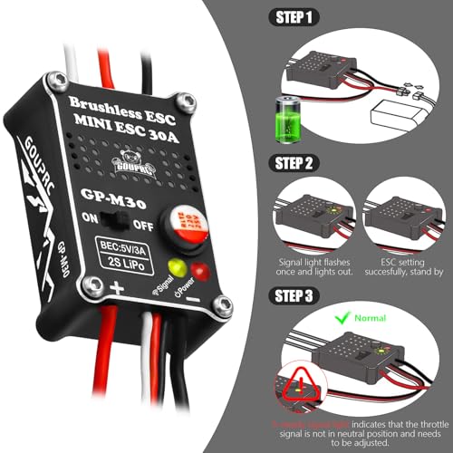 GOUPRC Upgarde 30A Brushless Esc & 1621 3500KV Brushless Outrunner Motor with Transmission for Redcat Ascent 18 1/18 RC Crawler Upgrade - style: For Redcat Blue