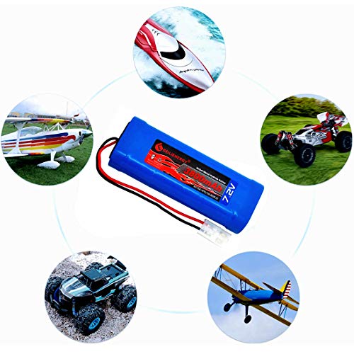 7.2V 3800mAh OXWINOU Battery Pack High Capacity 6-Cell NiMH Flat Battery Pack, Replacement Hobby Battery for RC Car, RC Truck, RC Tank, RC Boat with Standard Tamiya Connector (1Pack) - color: 1-Pack 7.2V NiMH 3800mAh Battery