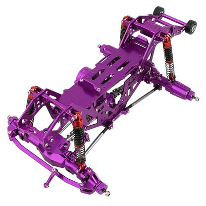 1:18 Metal Upgrade Chassis Frame with Axles Gearbox for RC LOSI Mini LMT 1/18 Digger Monster Truck Brushed RTR LOS01026 Metal Upgrade Parts (Purple) - color: Purple