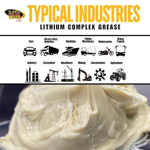 Lithium Complex Grease | Lubricant | Superkote 2000 Multipurpose | NLGI 2 | EP | High Temp | Automotive | Construction | Industry | Gear | Wheel Bearing | Axle | Bike | White | 114 gr Squeeze Tube