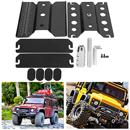 RC Car Repair Station Adjustable Height Work Stand for 1/8 1/10 1/16 RC Vehicles 360° Rotation Locking Function Aluminum Alloy Construction Portable Multifunctional (Black) - color: Black