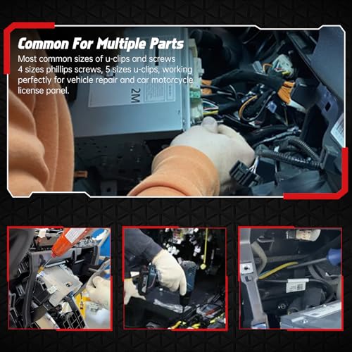 OTUAYAUTO 150PCS Car Screws and Bolts - Undertray Screws, Fender Screws,Car Clips Plastic Rivet Fasteners, Universal U-Nuts Kit Engine Under Cover Splash Shield Guard Body Bolts - size: 150Pcs 5 Sizes Clips