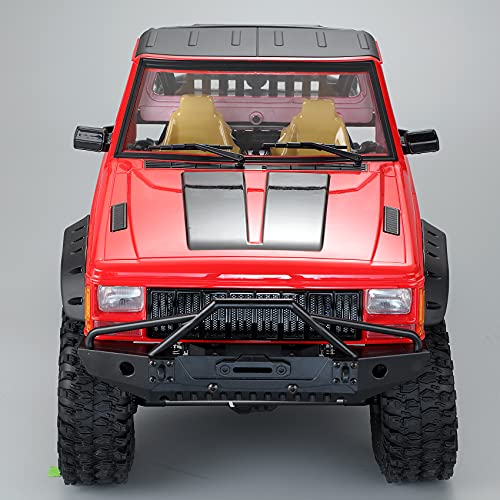 RC Crawler Body Cab & Back-Half Cage Body Shell for 1/10 RC Crawler TRX4 SCX10 90046 AT4 GEN 8 Scout II (Red) - color: Red