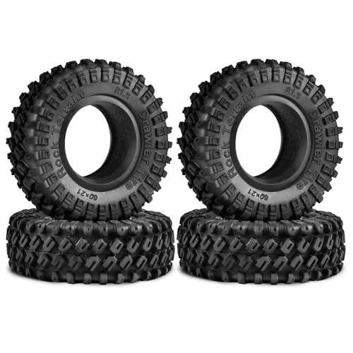 1.3" Crawler Tires for TRX4M 1/18 SCX24 1/24 RC Crawler Upgrade Part | RC Rubber Tires with Foam Insert,60x20mm - size: 1.3"