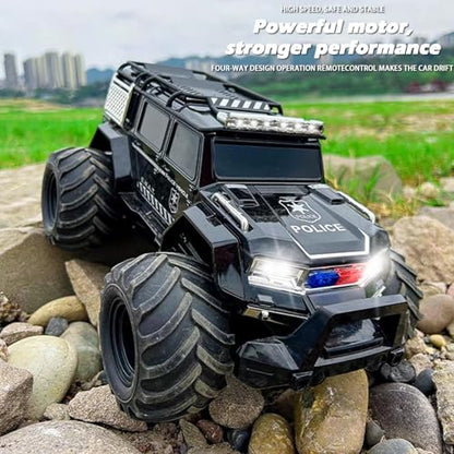 Amphibious Remote Control Car Waterproof Monster RC Cars 4WD All Terrain Off-Road Stunt Vehicle Toys with 2.4 GHz LED Lights for 6 7 8 9 10 11 12+ Year Old Kids Boys Girls Gifts Presents (Black) - color: Black