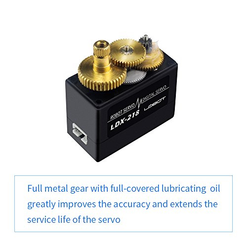 LewanSoul LDX-218 Full Metal Gear Standard Digital Servo with 17kg High Torque Dual Ball Bearing for Robot(Control Angle 180) - size: Control angle 180°
