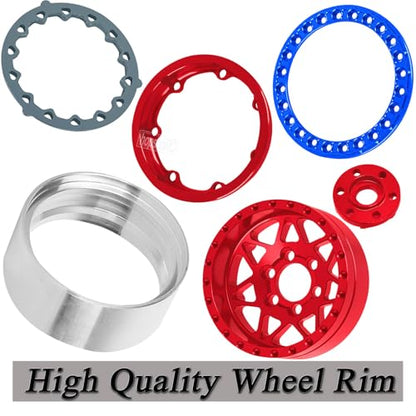 RC 1.9 Beadlock Wheel Rims for 1/10 SCX10 90046 AXI03007 TRX4 TRX6 VS4-10 Gen7 Gen8 MST CFX D90 RC Crawler,Aluminum 1.9" RC Tires Wheel Rim RC Truck Tires Wheels Rims.(4PCS) Red&Blue - color: Red&Blue（1.9 Rim）