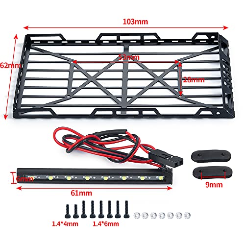 1/24th RC Roof Rack Luggage Carrier with 8LED Light Bar for Axial SCX24 AXI00002 JLU CRC 1:24 RC Crawler Car