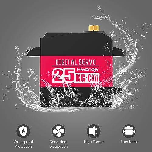 25KG High Torque Digital Servo Motor Full Metal Gear, Metal Case Servo Waterproof for RC Mode DIY,Control Angle 270° - size: 25KG/270°