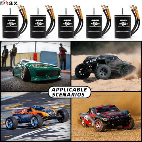 550 3650 Brushless Motor 3.175mm Shaft 1/10 6400KV Waterproof for 1:10 Scale RC On-Road Race Drift High Speed Car Traxx TRX4 Axial SCX10 (6400kv)