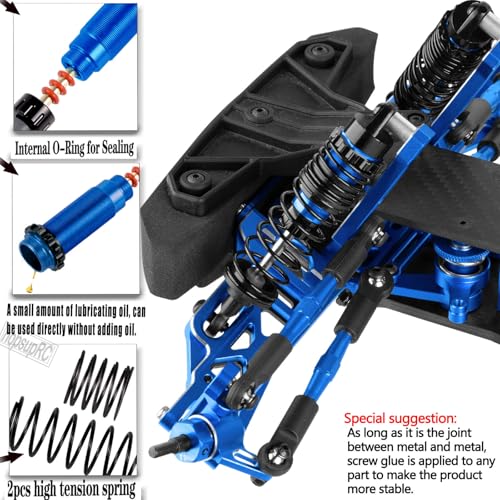 Upgrades Parts for 1/10 Slash 2WD LCG,Carbon Skid Plate&Aluminum RC Shocks&Drive Shaft CVD&A Arms&Steering Block&272R Gearbox&Adjustable Links&Shock Tower&Front Bulkhead,Navy Blue - color: Navy Blue(hops Up)